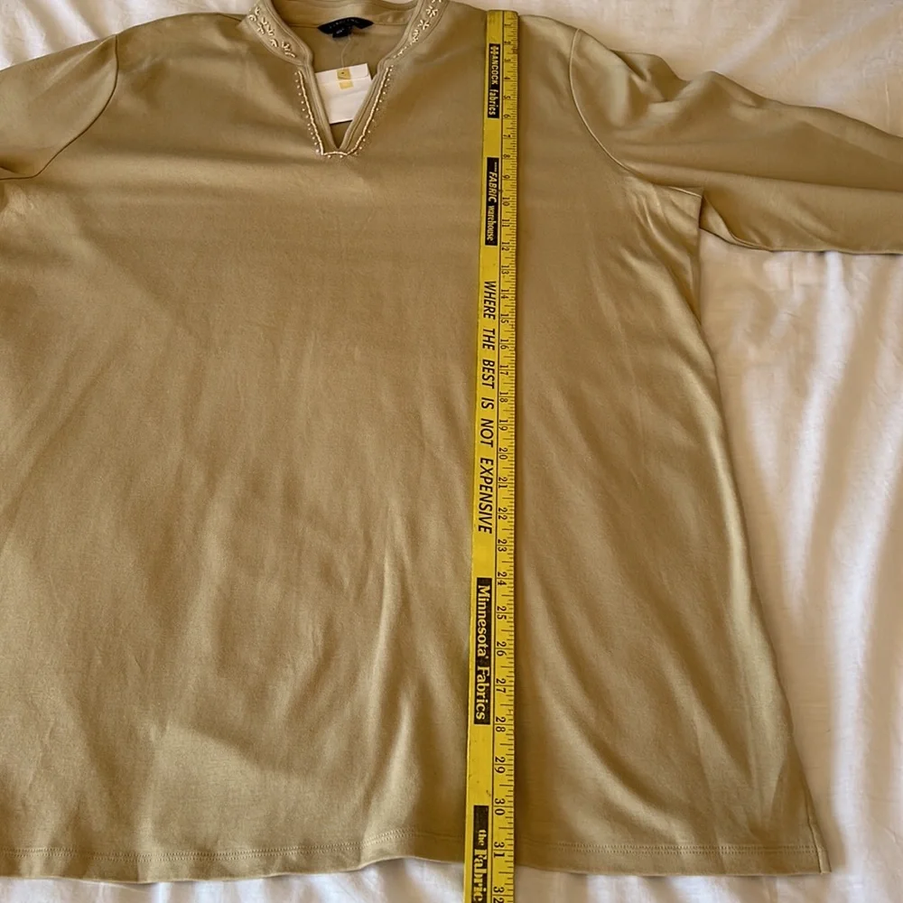 Land’s End Beige Knit Beaded Accent Tunic - Picture 7 of 8